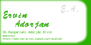 ervin adorjan business card