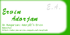 ervin adorjan business card